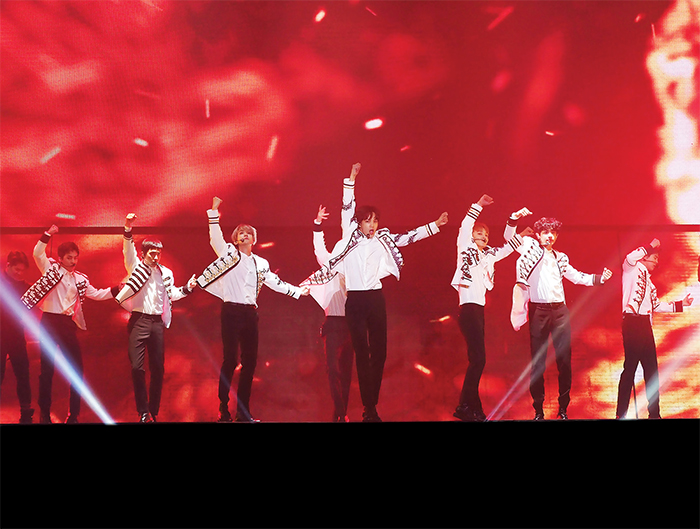 <B>1. EXO</b> one of the most popular idol groups that have captivated the world with their perfectly in-sync group dances